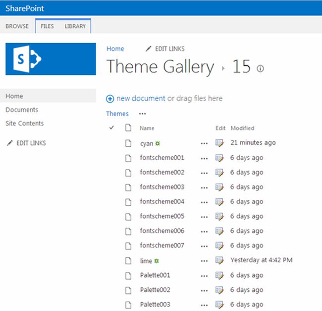 sharepoint theme gallery